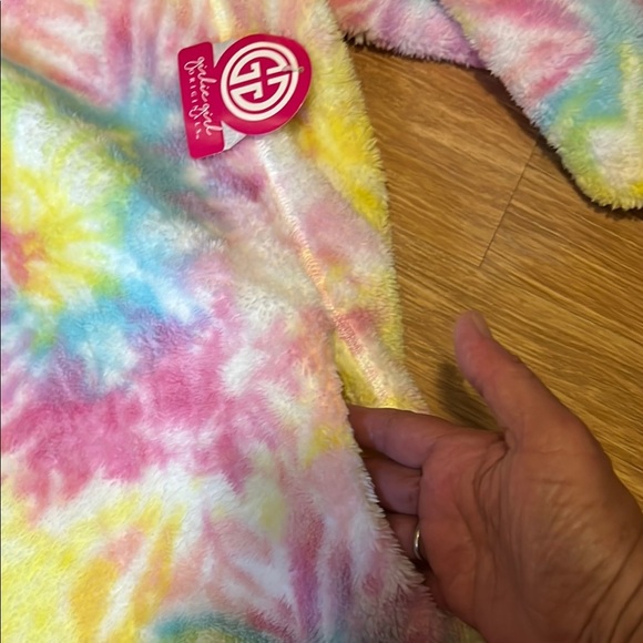 Vibrant Pink and Yellow Hoodie Sweatshirt Sherpa 1/4 zip new size XXL - Picture 2 of 5